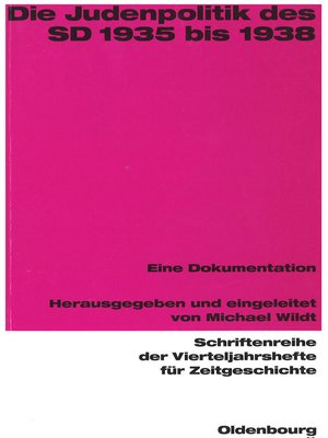 cover image of Die Judenpolitik des SD 1935 bis 1938
